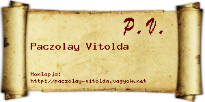 Paczolay Vitolda névjegykártya
